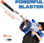 JakMean Blue Electric Auto Soft Dart Blaster, Scope, 30 Dart Clips, 100 Foam Darts, Outdoor Shooting Gift for Ages 6-12 & Adults