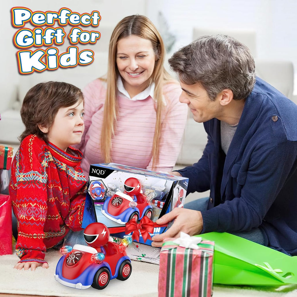 NQD Toddler Spider RC Car: Cartoon Race Toy with Music & Lights, Safe ABS Gift for Kids Boys Girls 3-7