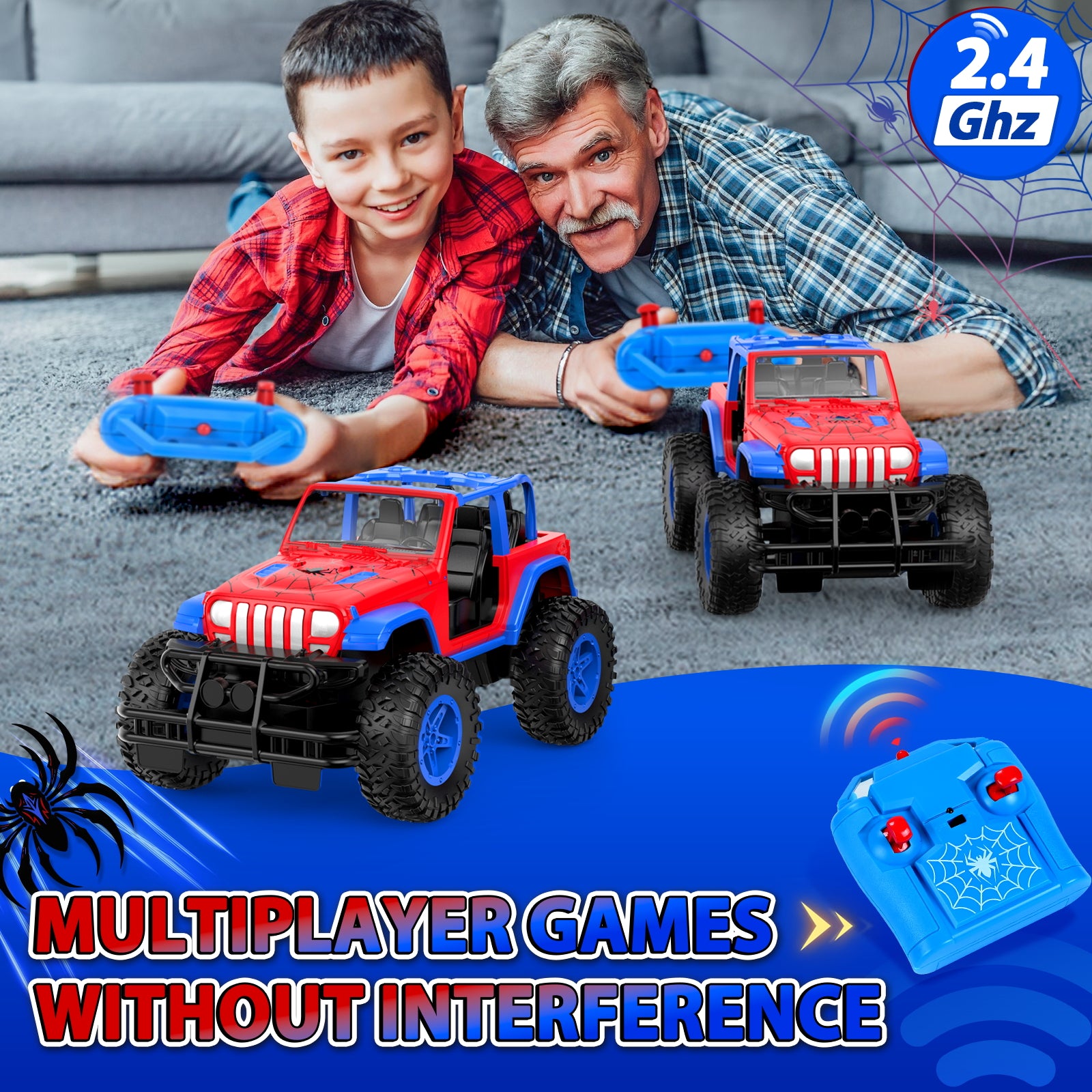 NQD 1:16 2.4Ghz Off Road RC Truck, 80 Mins Play with Stickers, Remote Control Car Gift for Girls Ages 3-6