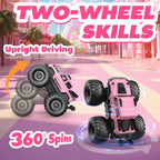 NQD® Pink Amphibious 4x4 RC Monster Truck, Waterproof 360° Rotate 2.4Ghz All Terrain Off-Road Toy Gift for Boys Ages 6-12+