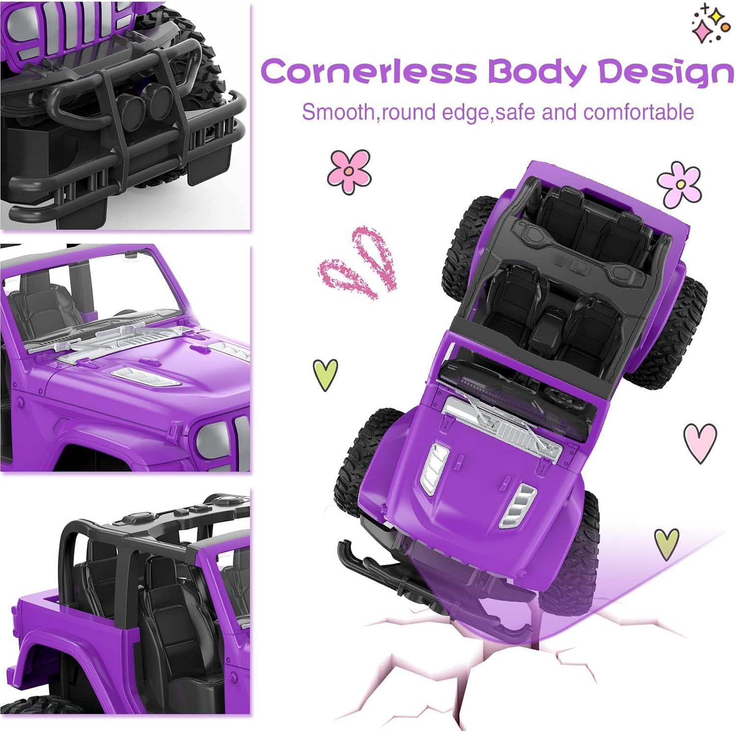 NQD RC Cars 1:16 Scale Remote Control Jeep Car 80 Min Playtime 2.4Ghz Off-Road RC Trucks for for Toddlers Girls Kids