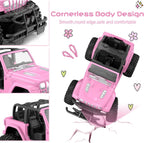 NQD Pink 2.4Ghz RC Jeep Truck with DIY Stickers, Remote Control Car Toy Gift for Girls Ages 3+ Birthday Xmas