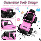DOUBLE E Jeep Licensed 1:14 Pink RC Car for Girls, Open-Top Off Road Truck with LED Lights, Birthday Gift Girls 6+