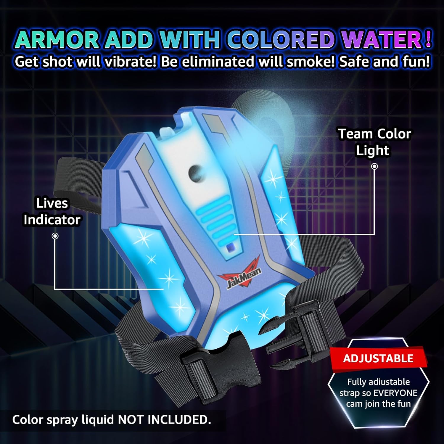 4 Pack Rechargeable Laser Tag Set with Vests, Mist Spray & LED Digital, Multiplayer Indoor Outdoor Game Toy Gift for Teens Ages 8+