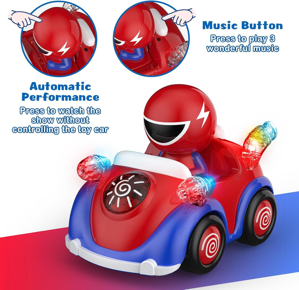 NQD Toddler Spider RC Car: Cartoon Race Toy with Music & Lights, Safe ABS Gift for Kids Boys Girls 3-7