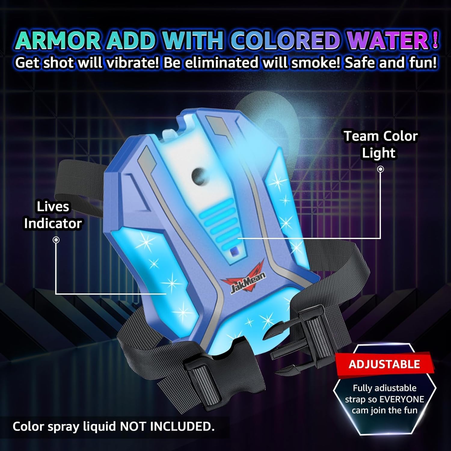 4 Pack Rechargeable Laser Tag Set with Vests, Mist Spray & LED, Multiplayer Toy Gift for Boys Girls Teens Ages 8+
