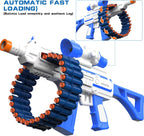JakMean Blue Electric Auto Soft Dart Blaster, Scope, 30 Dart Clips, 100 Foam Darts, Outdoor Shooting Gift for Ages 6-12 & Adults