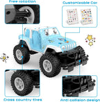 NQD Blue 1:16 Remote Control Off Road RC Truck, 2.4Ghz All Terrain Toy Car with Stickers, 80 Mins Playtime Gift for Kids