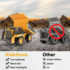 Remote Control Dump Truck Toys 9 Channel 2 Batteries RC Construction Toy Vehicles with Metal Bed Lights/Sounds