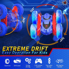 NQD Spider RC Stunt Car: 360° Flip 4WD Off-Road Vehicle with LED Wheels, Toy Gift for Boys Kids 4-12