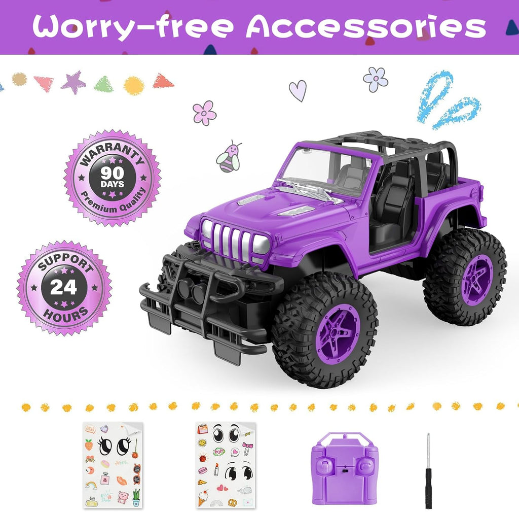 NQD RC Cars 1:16 Scale Remote Control Jeep Car 80 Min Playtime 2.4Ghz Off-Road RC Trucks for for Toddlers Girls Kids
