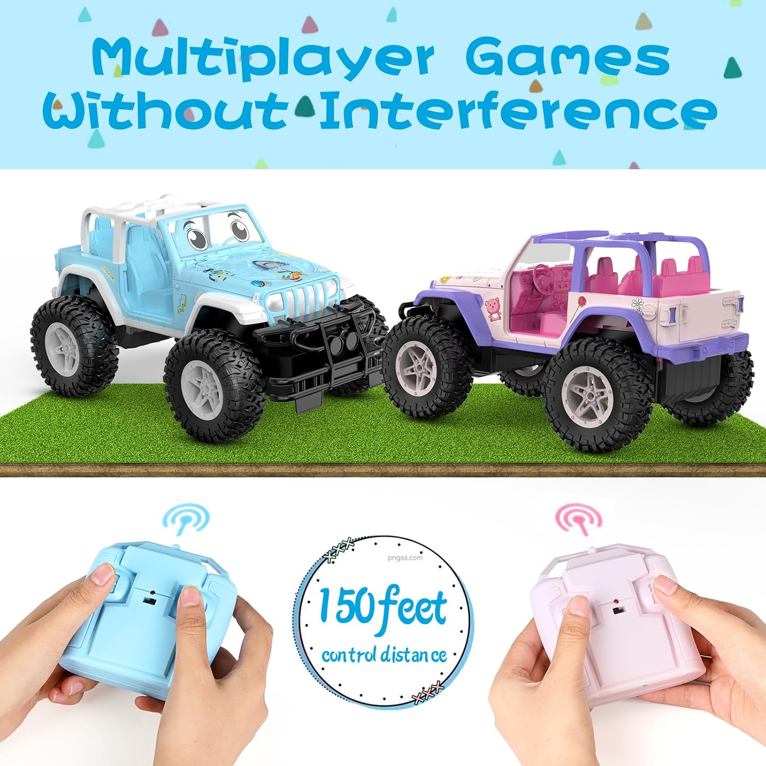 NQD Blue 1:16 Remote Control Off Road RC Truck, 2.4Ghz All Terrain Toy Car with Stickers, 80 Mins Playtime Gift for Kids