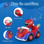 NQD Toddler Spider RC Car: Cartoon Race Toy with Music & Lights, Safe ABS Gift for Kids Boys Girls 3-7
