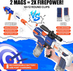 Auto Rechargeable Soft Dart Blaster Kit, Tactical Vest, Scope, Detachable Stock, Dual Modes, 150 Darts, Gift Kids 8-12