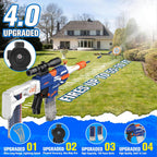 Auto Rechargeable Soft Dart Blaster Kit, Tactical Vest, Scope, Detachable Stock, Dual Modes, 150 Darts, Gift Kids 8-12