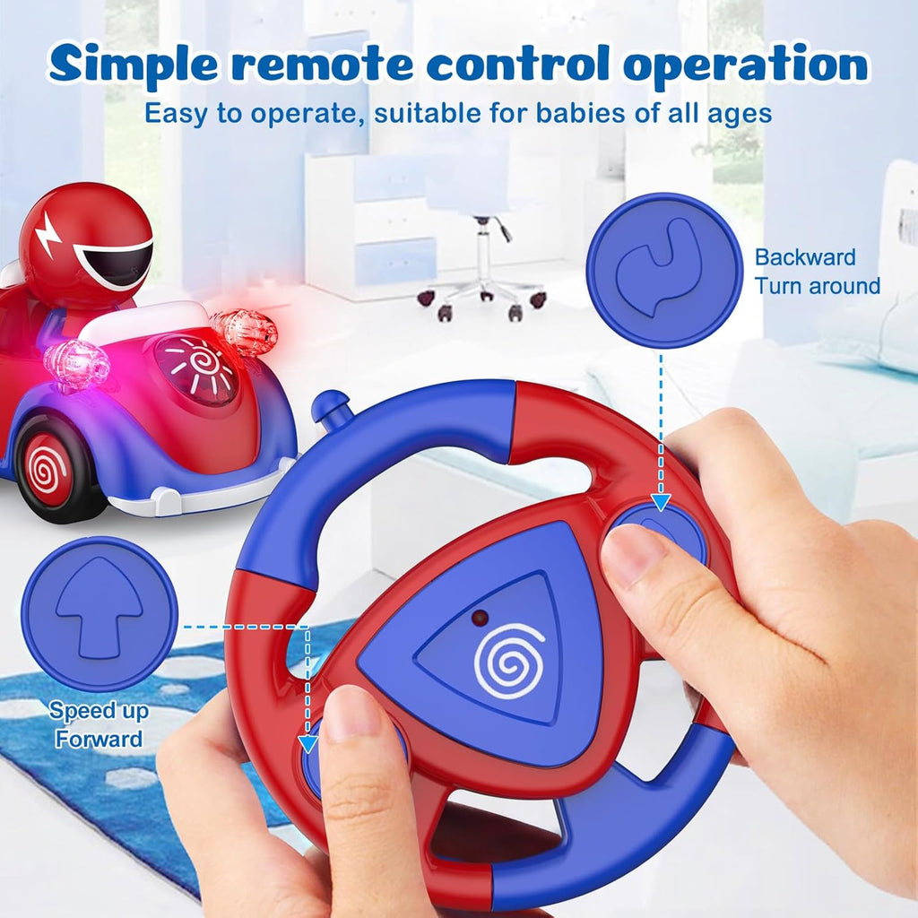 NQD Toddler Spider RC Car: Cartoon Race Toy with Music & Lights, Safe ABS Gift for Kids Boys Girls 3-7