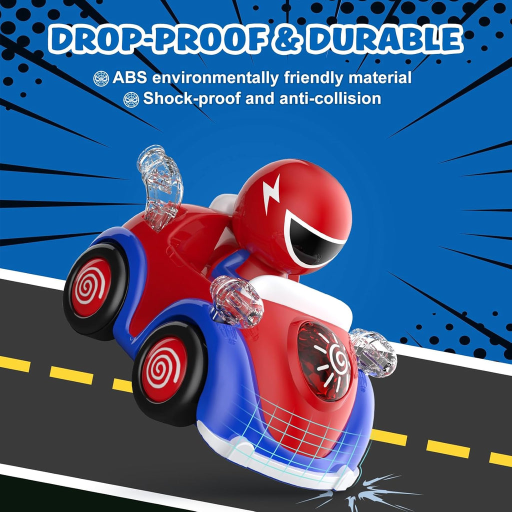 NQD Toddler Spider RC Car: Cartoon Race Toy with Music & Lights, Safe ABS Gift for Kids Boys Girls 3-7