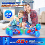 NQD Spider RC Stunt Car: 360° Flip 4WD Off-Road Vehicle with LED Wheels, Toy Gift for Boys Kids 4-12